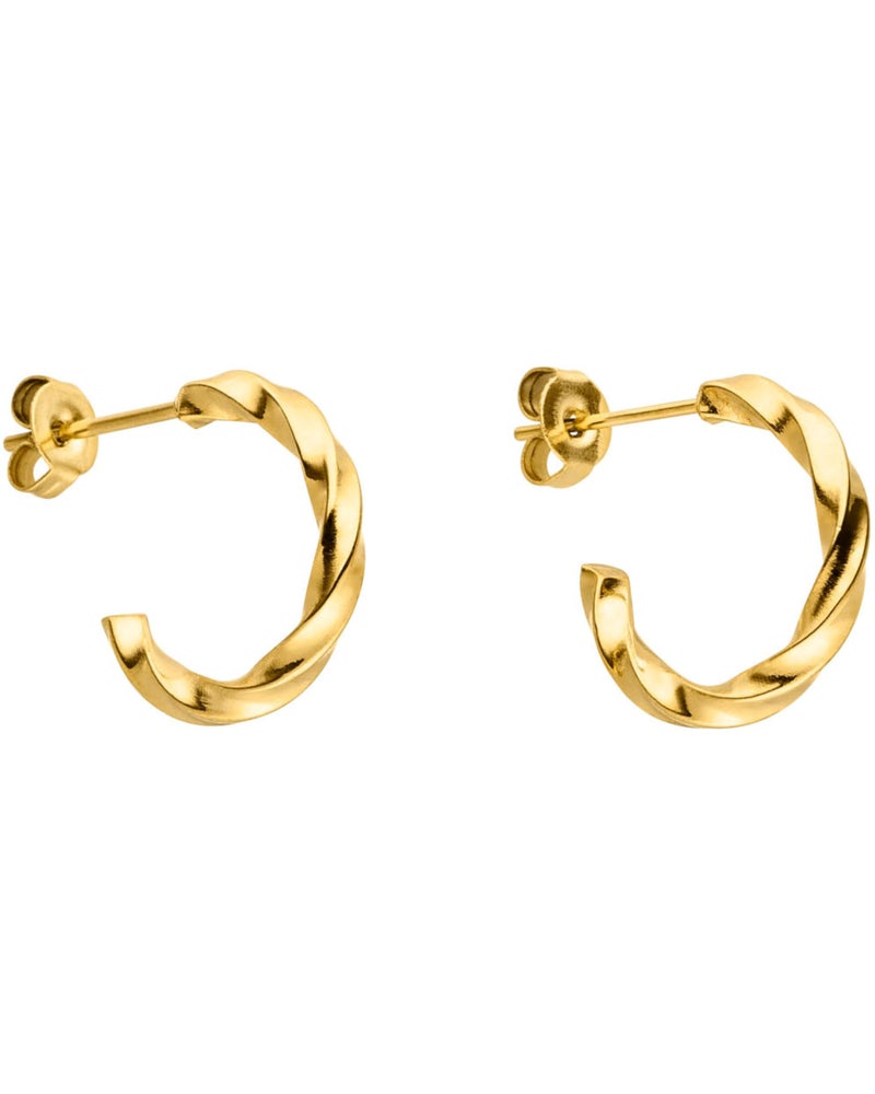 PURELEIÂ® Kelani Hoop Earrings (gold) â€“ 18K Gold plated stainless steel jewelry â€“ Water-resistant earrings for women â€“ 0,59 inch diameter â€“ Fashion jewelry for your individual look - Image 1